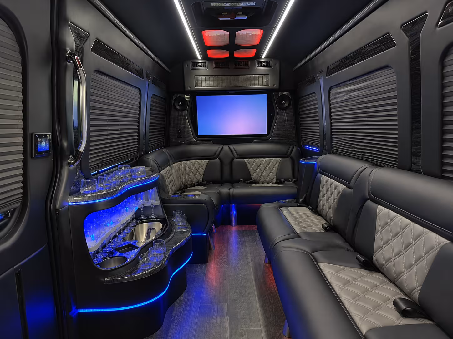 fort lauderdale 40 passenger party bus inside