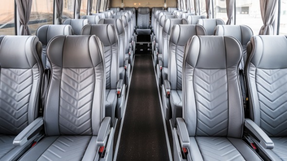 56 passenger charter bus interior view